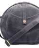 Crossbody Purse Buffalo Leather Hobo Women Semi Circle Zipper Blue Bag